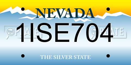 1ISE704 Nevada License Plate