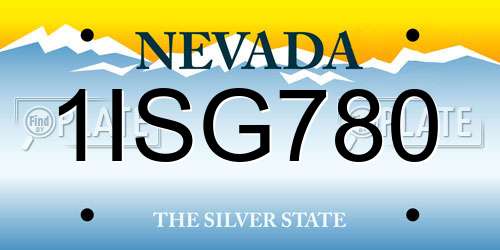 1ISG780 Nevada License Plate