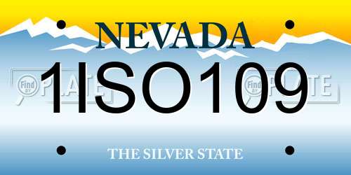 1ISO109 Nevada License Plate