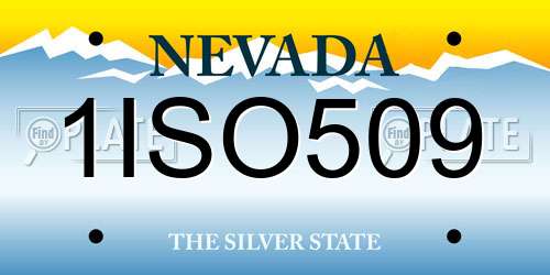 1ISO509 Nevada License Plate