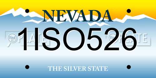 1ISO526 Nevada License Plate