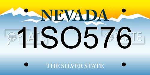 1ISO576 Nevada License Plate