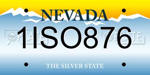 1ISO876 Nevada License Plate