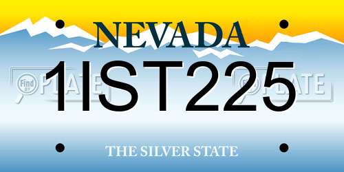 1IST225 Nevada License Plate
