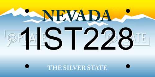 1IST228 Nevada License Plate