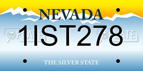 1IST278 Nevada License Plate