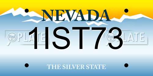 1IST73 Nevada License Plate