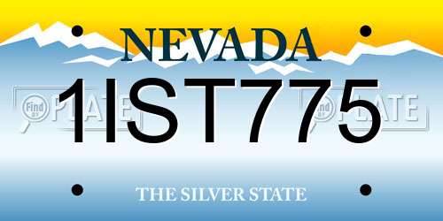 1IST775 Nevada License Plate