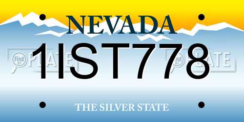 1IST778 Nevada License Plate