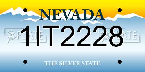 1IT2228 Nevada License Plate