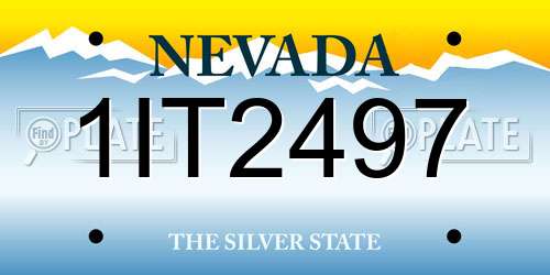1IT2497 Nevada License Plate