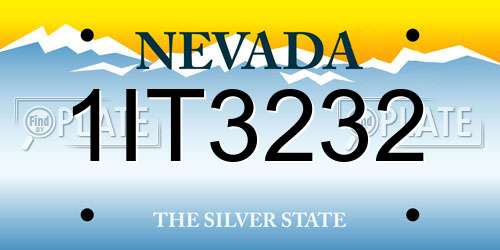 1IT3232 Nevada License Plate