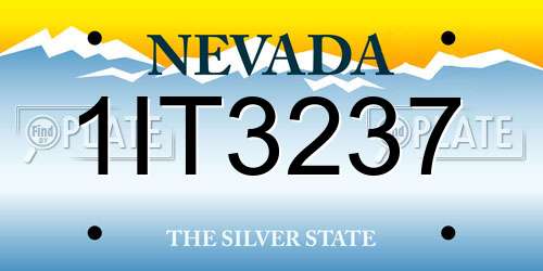 1IT3237 Nevada License Plate