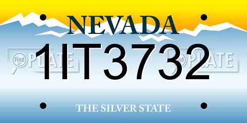 1IT3732 Nevada License Plate