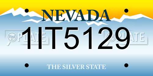 1IT5129 Nevada License Plate