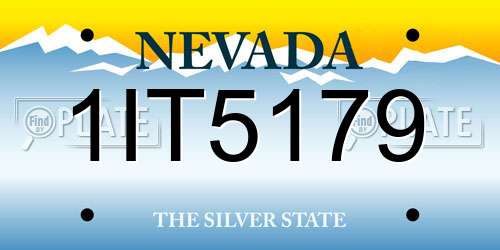 1IT5179 Nevada License Plate