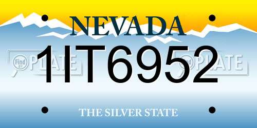 1IT6952 Nevada License Plate