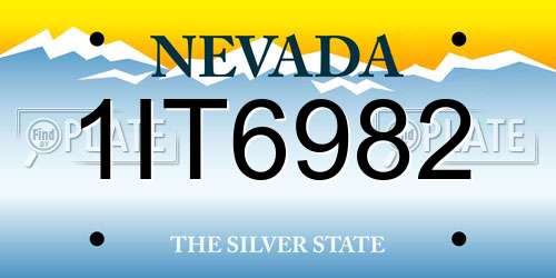 1IT6982 Nevada License Plate