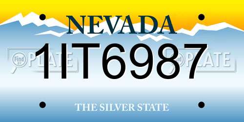 1IT6987 Nevada License Plate
