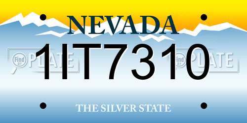 1IT7310 Nevada License Plate