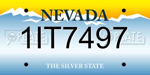 1IT7497 Nevada License Plate