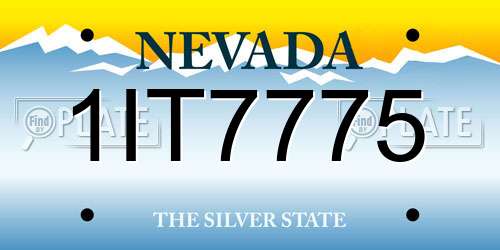 1IT7775 Nevada License Plate