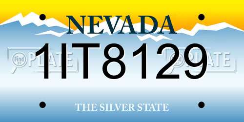 1IT8129 Nevada License Plate