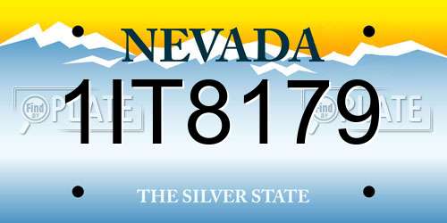 1IT8179 Nevada License Plate