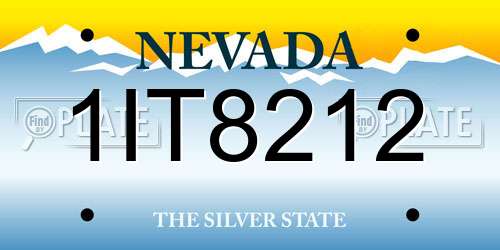 1IT8212 Nevada License Plate