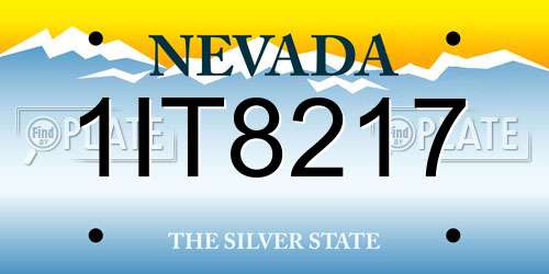 1IT8217 Nevada License Plate