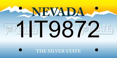 1IT9872 Nevada License Plate