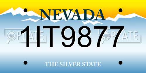 1IT9877 Nevada License Plate