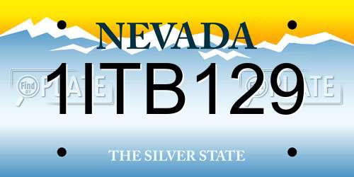 1ITB129 Nevada License Plate