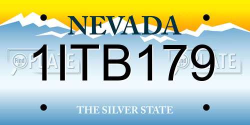 1ITB179 Nevada License Plate