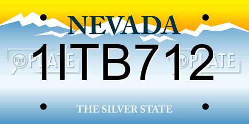 1ITB712 Nevada License Plate