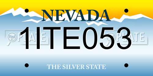 1ITE053 Nevada License Plate