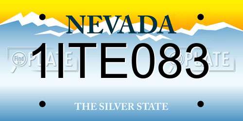 1ITE083 Nevada License Plate