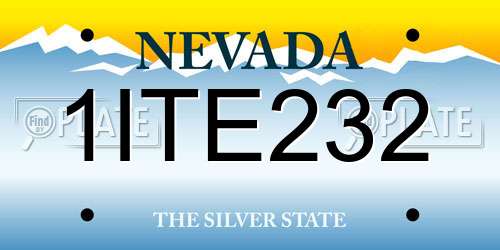 1ITE232 Nevada License Plate