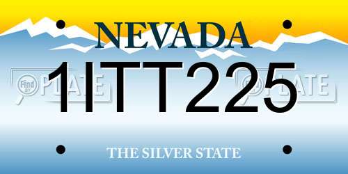 1ITT225 Nevada License Plate
