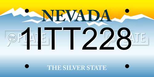 1ITT228 Nevada License Plate