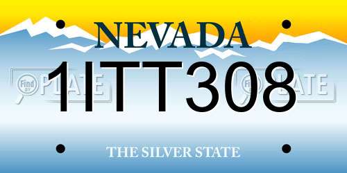 1ITT308 Nevada License Plate