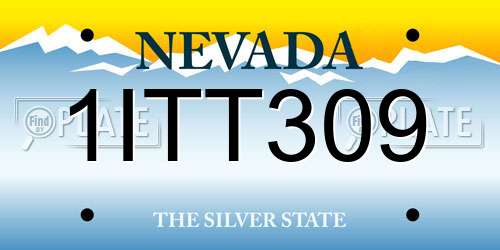 1ITT309 Nevada License Plate