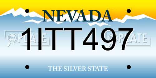 1ITT497 Nevada License Plate