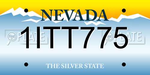 1ITT775 Nevada License Plate