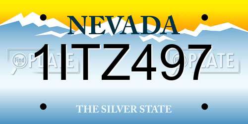 1ITZ497 Nevada License Plate