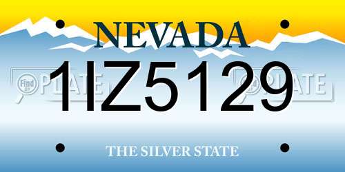 1IZ5129 Nevada License Plate