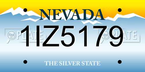 1IZ5179 Nevada License Plate