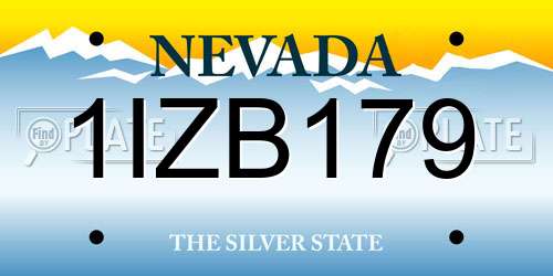 1IZB179 Nevada License Plate