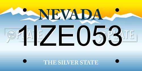 1IZE053 Nevada License Plate