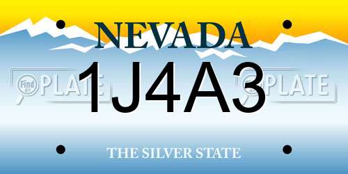 1J4A3 Nevada License Plate